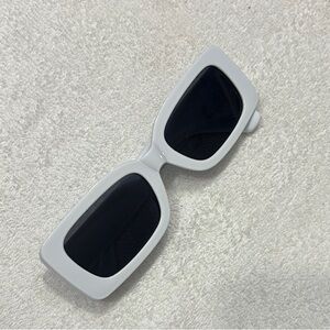 Stylish White Rectangular Sunglasses